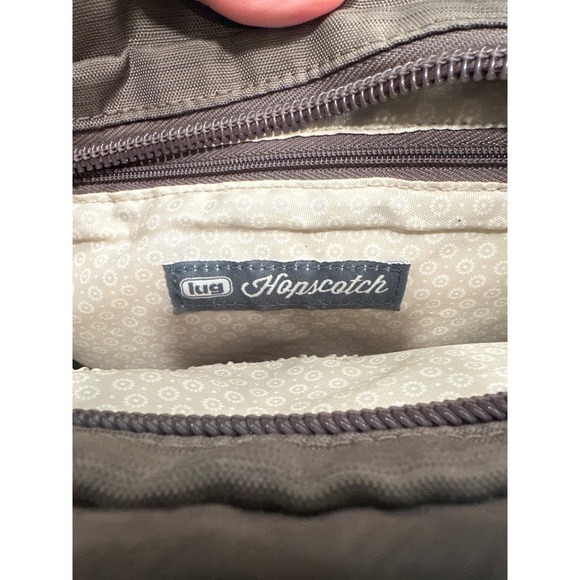 Lug Hopscotch Crossbody Bag Brown Quilted Zip Pocket Adjustable Strap - Picture 7 of 11